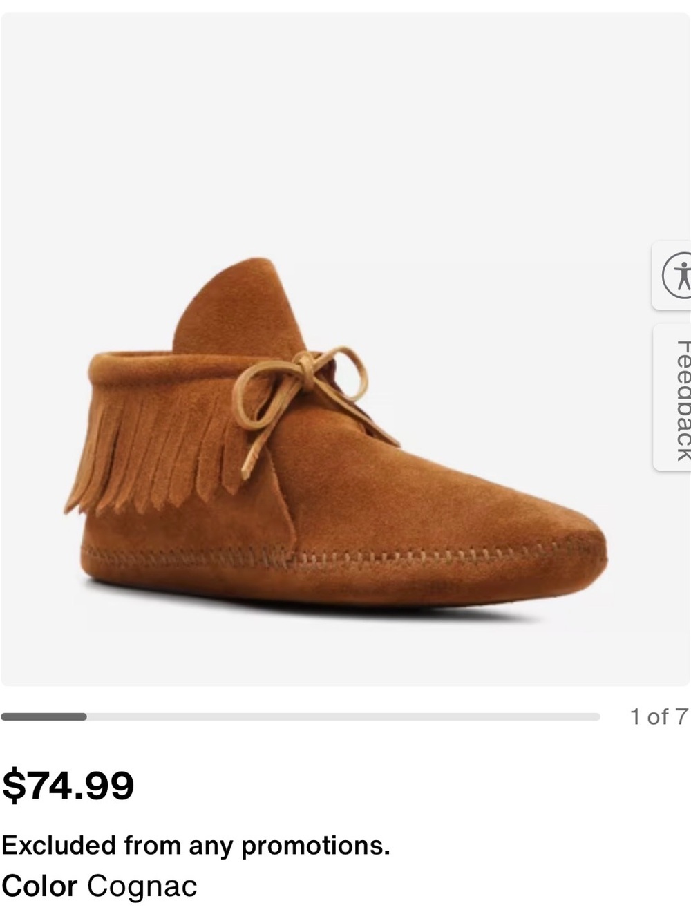 Minnetonka Women's Suede Fringe Moccasins in Cognac